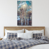 Bomen op een winterdag canvas afdruk (Insitu (Slaapkamer))