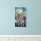 Bomen op een winterdag canvas afdruk (Insitu (Houten vloer))