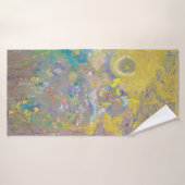 Bomen op gele achtergrond, Redon Badhanddoek (Badhanddoek)