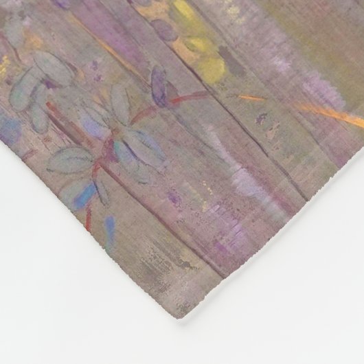 Bomen op gele achtergrond, Redon Fleece Deken (Hoek)