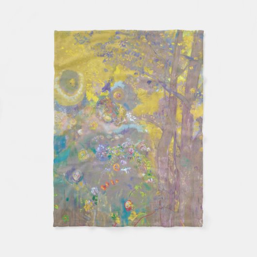 Bomen op gele achtergrond, Redon Fleece Deken (Voorkant)