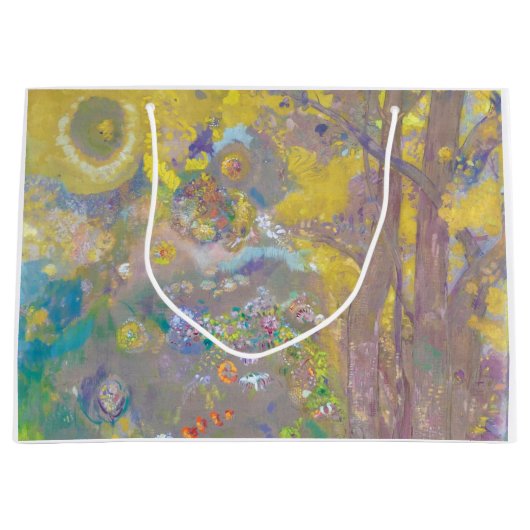 Bomen op gele achtergrond, Redon Groot Cadeauzakje (Voorkant)