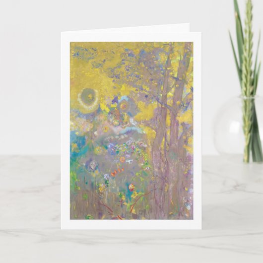 Bomen op gele achtergrond, Redon Kaart (Voorkant)