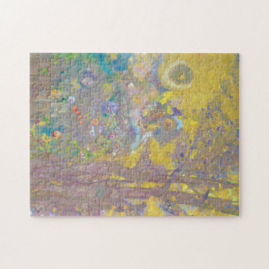 Bomen op gele achtergrond, Redon Legpuzzel (Horizontaal)