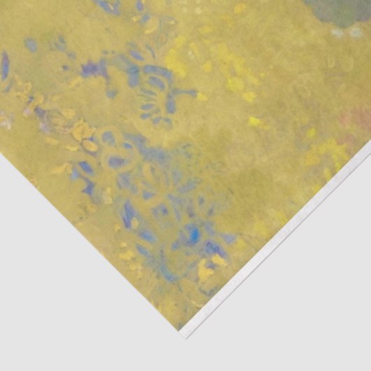 Bomen op gele achtergrond, Redon Tissuepapier (Detail)