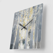 Bomen op grijze achtergrond 6 vierkante klok (Hoek)