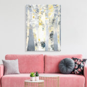 Bomen op grijze achtergrond canvas afdruk (Insitu (Woonkamer))