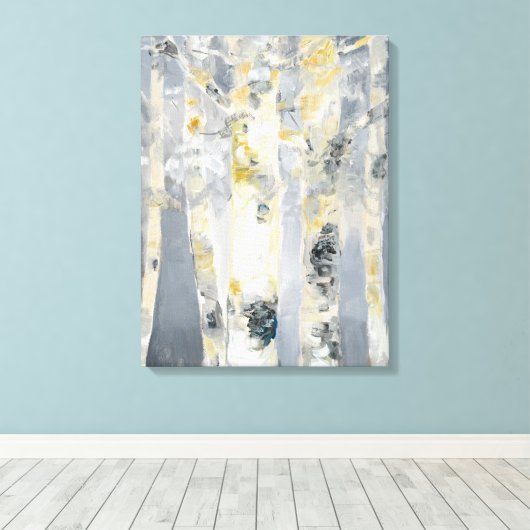 Bomen op grijze achtergrond canvas afdruk (Insitu (Houten vloer))