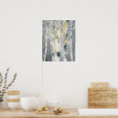 Bomen op grijze achtergrond poster (Keuken)