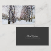 Bomen op het platteland sneeuwlandschapsfotokaarte visitekaartje (Voorkant / Achterkant)