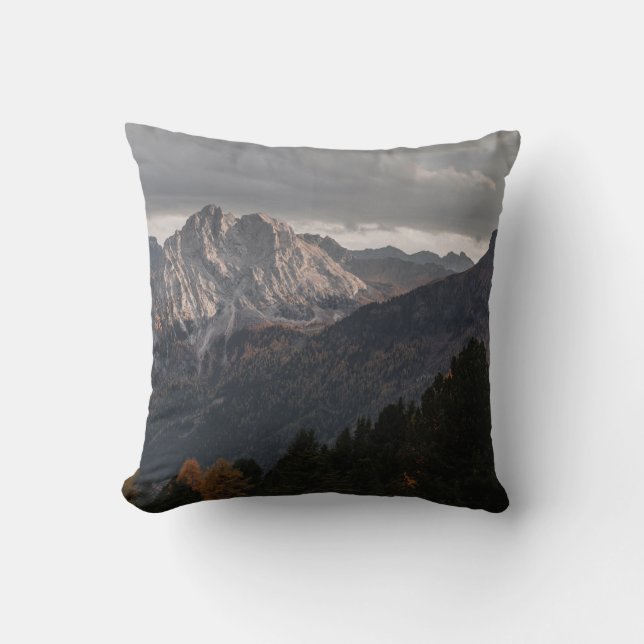 BOMEN OP MOUNTAINEN ONDER GRAY SKY KUSSEN (Voorkant)