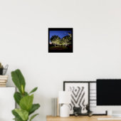 Bomen op Night Photo Poster (Thuiskantoor)