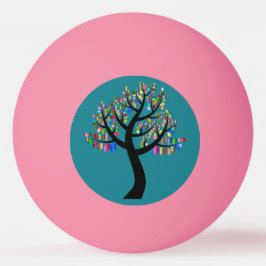 Bomen op roze pingpongbal