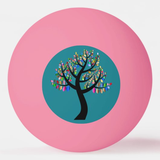 Bomen op roze pingpongbal (Voorkant)