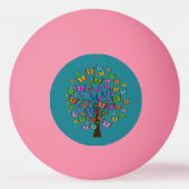 Bomen op roze pingpongbal (Achterkant)
