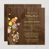 Bomen op Rustic Wood Grain Wedding Shower Kaart (Voorkant / Achterkant)