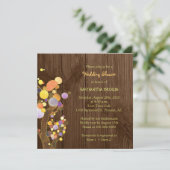 Bomen op Rustic Wood Grain Wedding Shower Kaart (Staand voorkant)