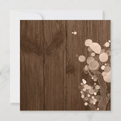 Bomen op Rustic Wood Grain Wedding Shower Kaart (Achterkant)