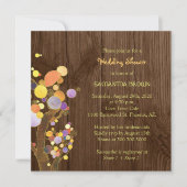 Bomen op Rustic Wood Grain Wedding Shower Kaart (Voorkant)