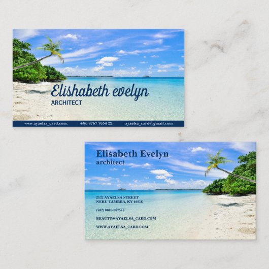 Bomen op Shoreline Visitekaartje (Voorkant / Achterkant)