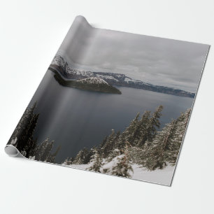 BOMEN OP SNEEUWGEDEKT MOUNTAIN NEAU WATER CADEAUPAPIER
