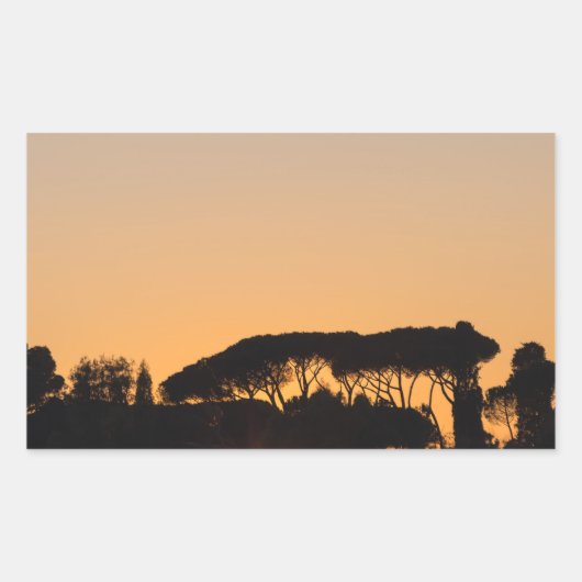 Bomen op zonsondergang in Rome Rechthoekige Sticker (Voorkant)