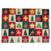 Bomen Ornamenten en Sterren Pleinen Groot Cadeauzakje (Achterkant)