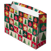 Bomen Ornamenten en Sterren Pleinen Groot Cadeauzakje (Achterkant Gekanteld)