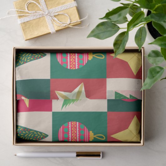 Bomen Ornamenten en Sterren Pleinen Tissuepapier (Geschenk)