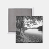 Bomen per rivier B&W Magneet (Voorkant / Achterkant)