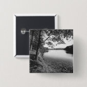 Bomen per rivier B&W Vierkante Button 5,1 Cm (Voorkant /achterkant)