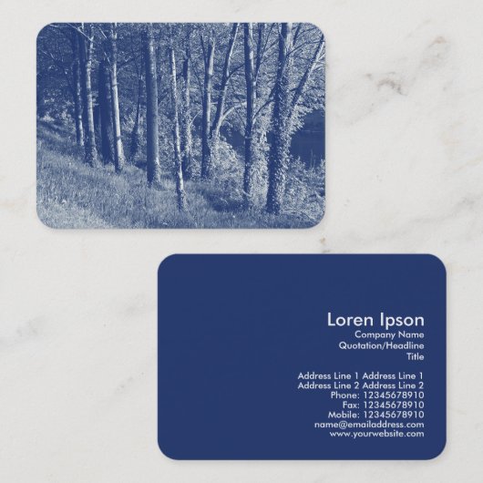 Bomen per rivier - Cyanotype-effect Visitekaartje (Voorkant / Achterkant)
