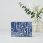 Bomen per rivier - Cyanotype-effect Visitekaartje (Staand voorkant)