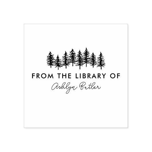 Bomen Persoonlijke Bibliotheek Boekstempel Rubberstempel (Afrduk)