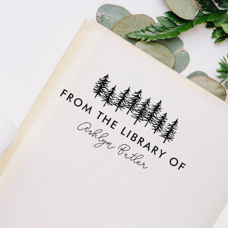 Bomen Persoonlijke Bibliotheek Boekstempel Rubberstempel