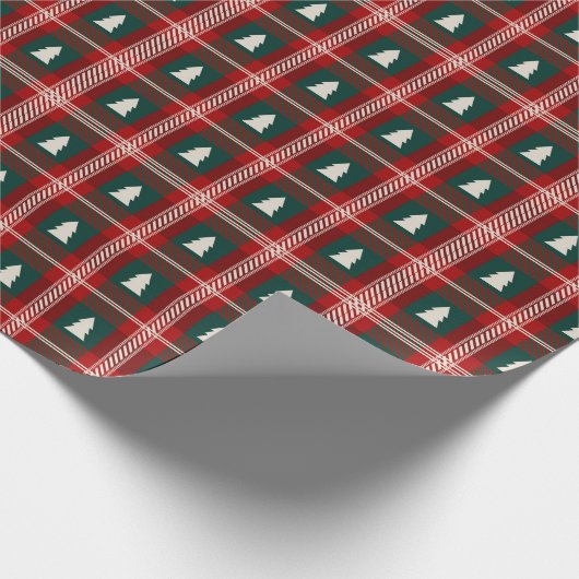 Bomen Plaid Pattern Cadeaupapier (Hoek)