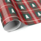 Bomen Plaid Pattern Cadeaupapier (Rol Hoek)