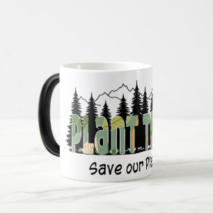Bomen planten, onze planeet redden, modern, cool magische mok