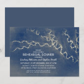 Bomen & reeks lichten rustieke repetitie diner kaart (Voorkant / Achterkant)