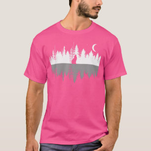 Bomen reflectie wolf huilen bij volle maan bos t-shirt