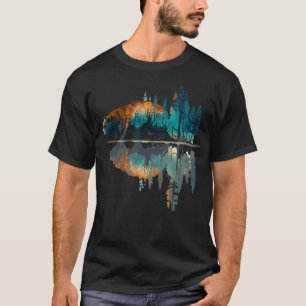 Bomen Reflection Wilde Natuur Dierlijke Beer Outdo T-shirt