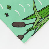 Bomen, reigers, lelies: zwerm. fleece deken (Hoek)