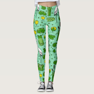 Bomen, reigers, lelies:  zwerm. leggings