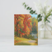 Bomen rivier kleurrijke herfsten Wend tijdloze kun Briefkaart (Staand voorkant)