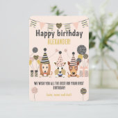 Bomen schattige honden met petten ballonnen op zat (Staand voorkant)