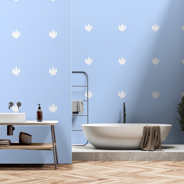 Bomen Sky Blue Behang (Badkamer)