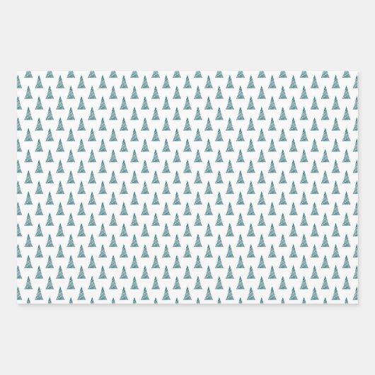 Bomen & Sneeuw Wrapping Papier Flat Sheet Set van Inpakpapier Vel (Voorkant 3)