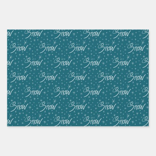 Bomen & Sneeuw Wrapping Papier Flat Sheet Set van  Inpakpapier Vel (Voorkant 2)