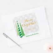 Bomen & Sneeuwvlokken Vrolijk kerstbakken Vierkante Sticker (Envelop)