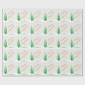 Bomen & Sneeuwvlokken Winter Kerstmis Cadeaupapier (Vlak)